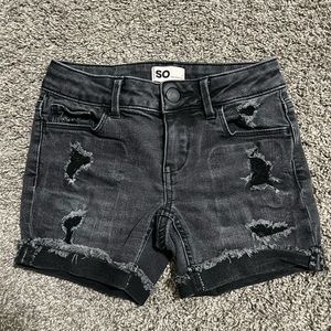SO brand girls shorts sz 7 adj waist washed out black